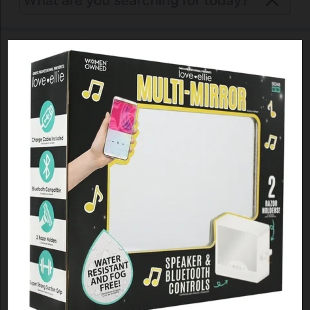 Love + Ellie Fog Free Shower Multi-Mirror with Bluetooth NWT